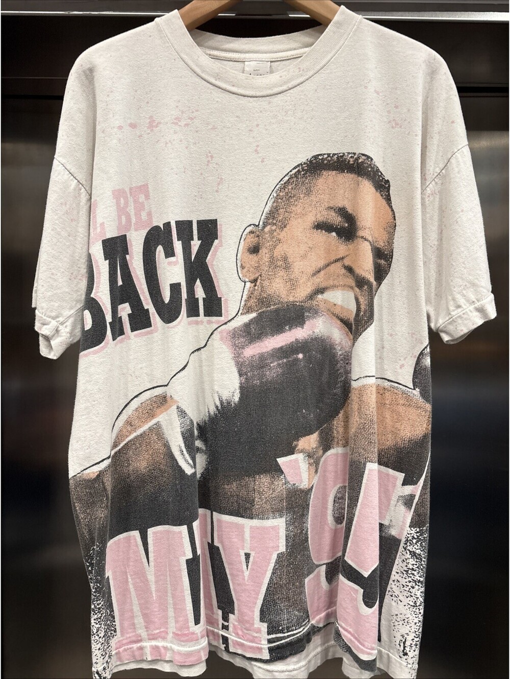 Vintage Rare 1995 White Mike Tyson All Over Print T-Shirt